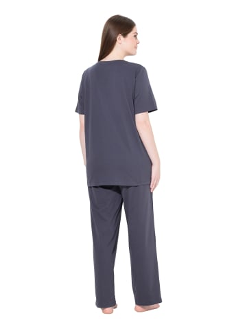 Ulla Popken Pyjama in dunkelgrau