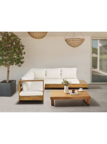 Beliani 3-tlg Sitzgruppe MARETTIMO in Braun/Weiß