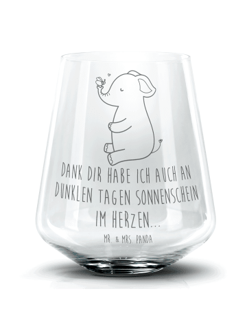 Mr. & Mrs. Panda Cocktail Glas Elefant Biene mit Spruch in Transparent