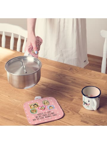 Mr. & Mrs. Panda Topfuntersetzer Igel Familie mit Spruch in Rot Pastell