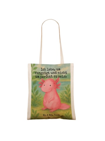 Mr. & Mrs. Panda Schultasche Axolotl Niedlich Design mit Spruch in Weiß