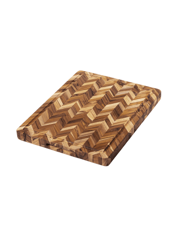 TEAKHAUS Teakholz Schneidbrett HERRINGBONE M, extradick, 41 x 30.5 x 3.8 cm