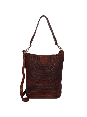 Caterina Lucchi Schultertasche Leder 30 cm in cognac