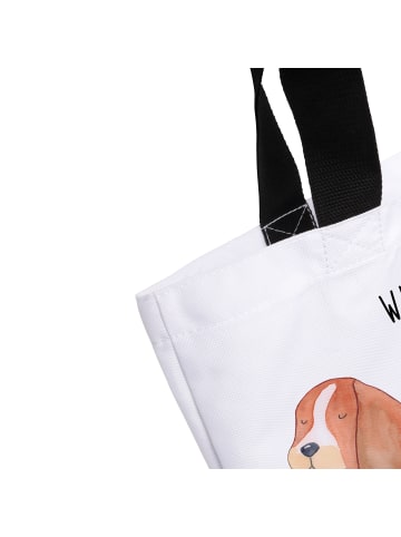 Mr. & Mrs. Panda Shopper Hund Basset Hound mit Spruch in Weiß
