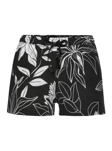 LASCANA Pyjamashorts in schwarz-allover-geblümt