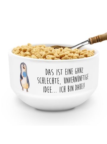 Mr. & Mrs. Panda Müslischale Pinguin Lolli mit Spruch in Weiß