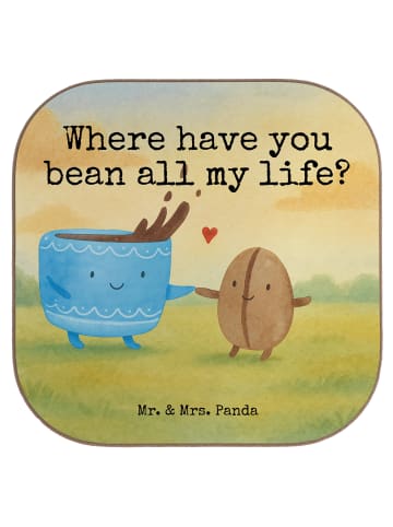 Mr. & Mrs. Panda Untersetzer für Gläser Kaffee Bohne Design mit ... in Weiß