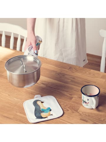 Mr. & Mrs. Panda Topflappen Pinguin Buch ohne Spruch in Weiß