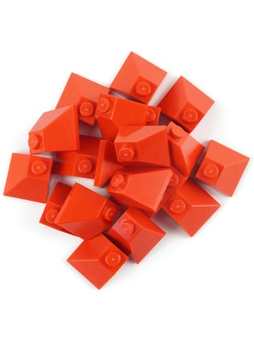 LEGO 2x2 Dachsteine Eckstein Außenecke 3045 25x Teile - ab 3 Jahren in red