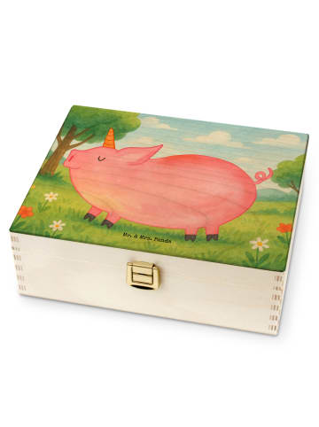 Mr. & Mrs. Panda Teebox Einhorn Schwein Design ohne Spruch in Weiß