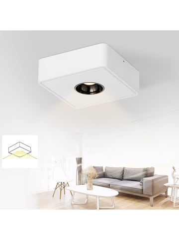 ZMH Deckenleuchte LED 1-flammige eckig in weiß 7W Warmweiß Deckenspot L 13.2cm