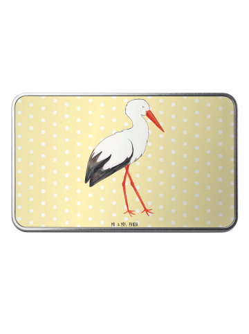 Mr. & Mrs. Panda Kiste Storch ohne Spruch in Gelb Pastell