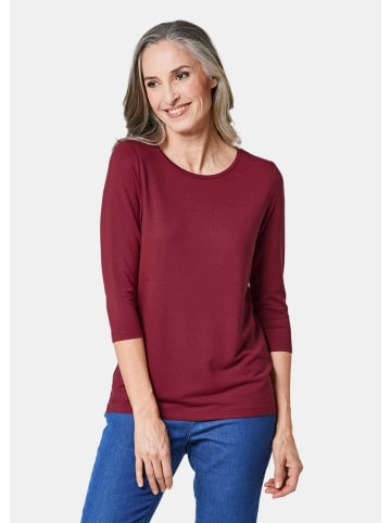 GOLDNER Kurzgröße:  Shirt Kombifreundliches Shirt mit ¾ Arm in dunkelrot