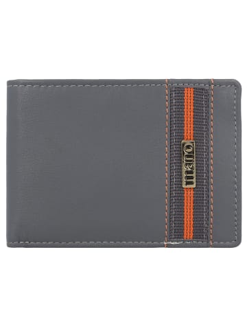 mano Don Leonardo Geldbörse RFID Leder 12 cm in grau