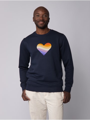 wat? Apparel Sweatshirt Rainbow Heart in Dunkelblau