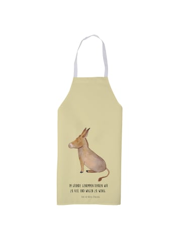 Mr. & Mrs. Panda Schürze Esel mit Spruch in Gelb Pastell