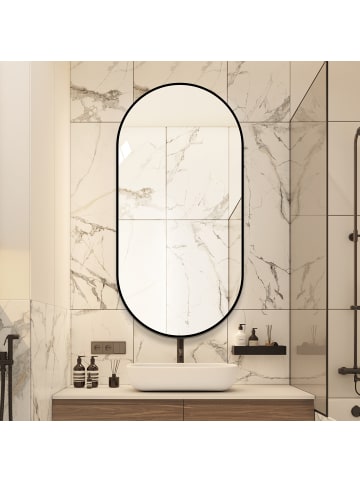 ABRIHOME Bogen-Wandspiegel in Schwarz 60x120 cm