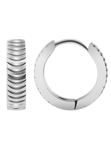 Adeliás Damen Ohrringe – Klappcreole aus Edelstahl in silber