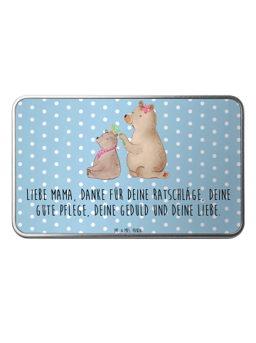 Mr. & Mrs. Panda Kaffeedose Bär Kind mit Spruch in Blau Pastell