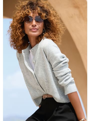 LASCANA Strickjacke in grau meliert