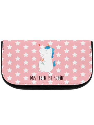 Mr. & Mrs. Panda Kosmetikbeutel Einhorn Spaziergang mit Spruch in Rot Pastell