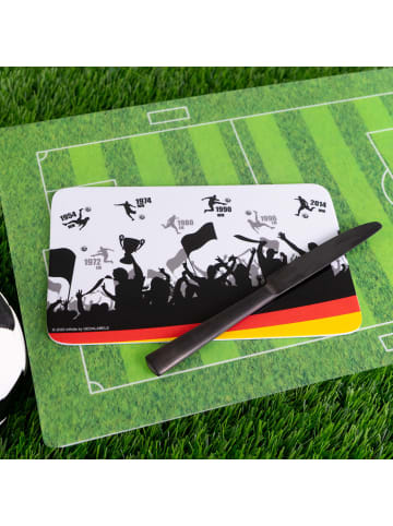 Geda Labels Frühstücksbrettchen Fußball Jahreszahlen in Weiß - 23,5x14,5x0,3cm