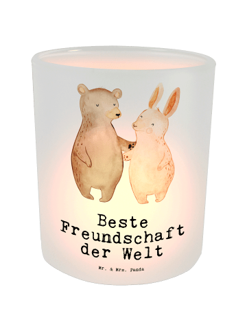 Mr. & Mrs. Panda Teelichthalter Hase Beste Freundschaft der Welt... in Transparent