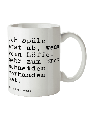 Mr. & Mrs. Panda Tasse Ich spüle erst ab,... mit Spruch in Weiß