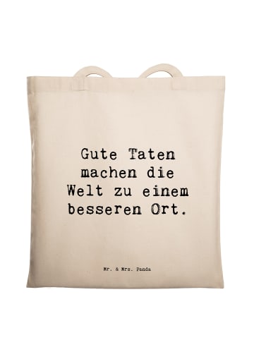 Mr. & Mrs. Panda Einkaufsbeutel Spruch Freundlichkeiten verbreit... in Creme