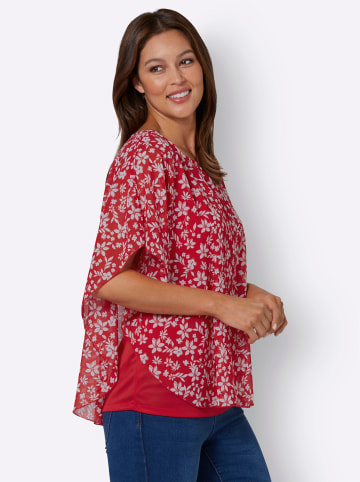 Sieh an! Georgettebluse in rot-gemustert