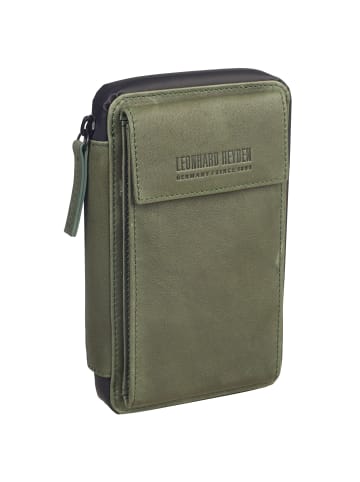 Leonhard Heyden Den Haag Handytasche Leder 11 cm oliv