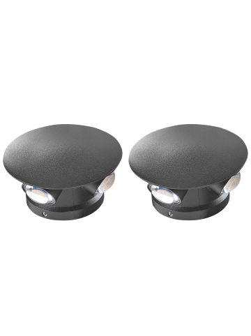 Beliani 2er-Set LED-Wandleuchte für den Außenbereich MAURICE in Schwarz