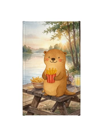 Mr. & Mrs. Panda Frotteetuch Otter See Pommes Design ohne Spruch in Weiß