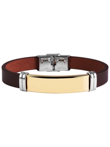 Adeliás Unisex Armband aus Leder 21 cm in braun