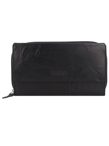 mano Donna Aurona Geldbörse RFID Leder 18 cm in schwarz