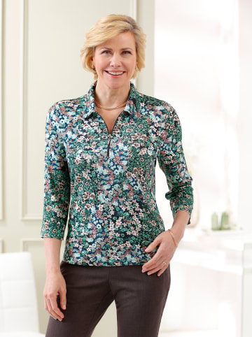 WITT WEIDEN Poloshirt in moos-sesam-bedruckt