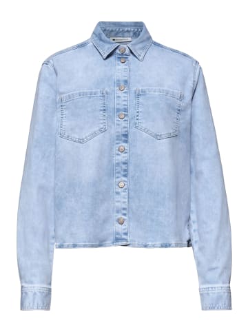 Street One Langarm Hemdbluse in Denim-Optik in Bleached Wash