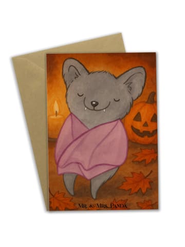 Mr. & Mrs. Panda neujahrskarte Fledermaus Chillt Design ohne Spruch in Weiß