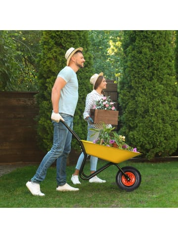 relaxdays Schubkarrenrad in Schwarz/ Rot - 4.00-6