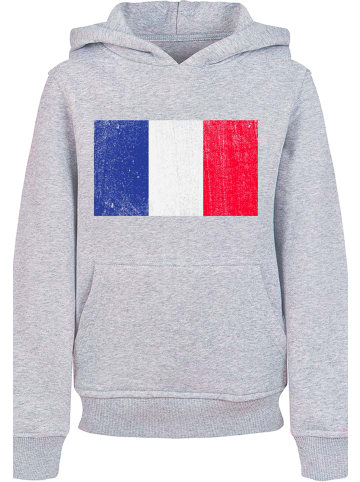 F4NT4STIC Hoodie France Frankreich Flagge distressed in grau meliert