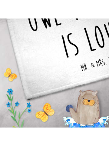 Mr. & Mrs. Panda gäste wc handtuch Eulen Liebe mit Spruch in Weiß