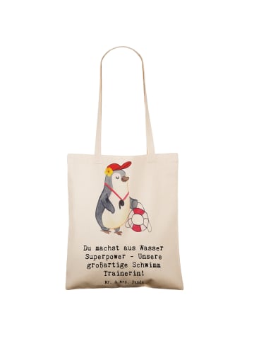 Mr. & Mrs. Panda Tragetasche Superpower Schwimmen Trainerin mit ... in Creme