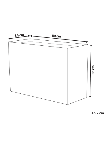 Beliani Outdoor Blumentopf EDESSA in Braun - (W) 80 x (H) 56 x (L) 34 cm