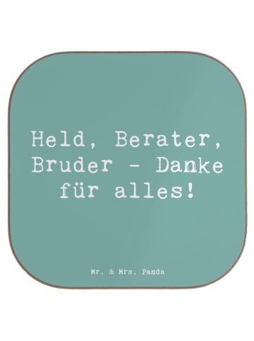 Mr. & Mrs. Panda Holzuntersetzer Spruch Held Bruder mit Spruch in Meeresbrise