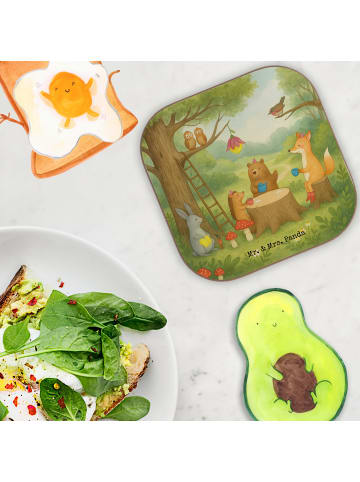 Mr. & Mrs. Panda Glas-Untersetzer Waldtiere Picknick Design ohne... in Weiß