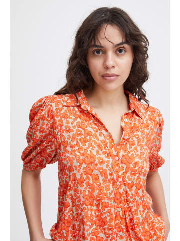 ICHI IHAya regular fit in Coral Rose Leo Aop