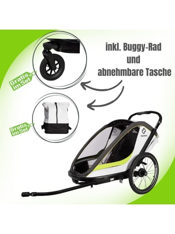 Hamax Hamax Breeze One Kinderfahrradanhänger für 1 Kind - Farbe: White / Green