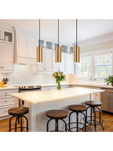 ZMH Pendelleuchte in Schwarzgold 3-flammige GU10 Metall Vintage