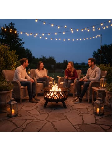 relaxdays Feuerschale in Schwarz - Ø 75 cm