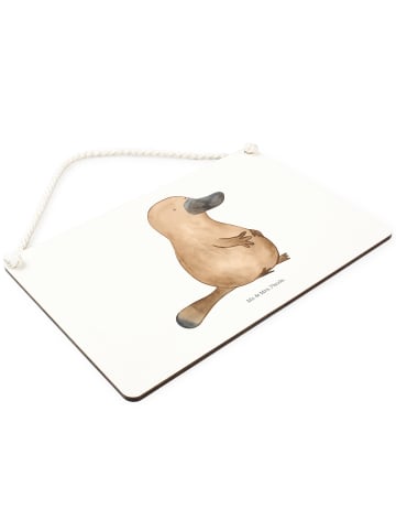 Mr. & Mrs. Panda Schild Schnabeltier Mut ohne Spruch in Weiß